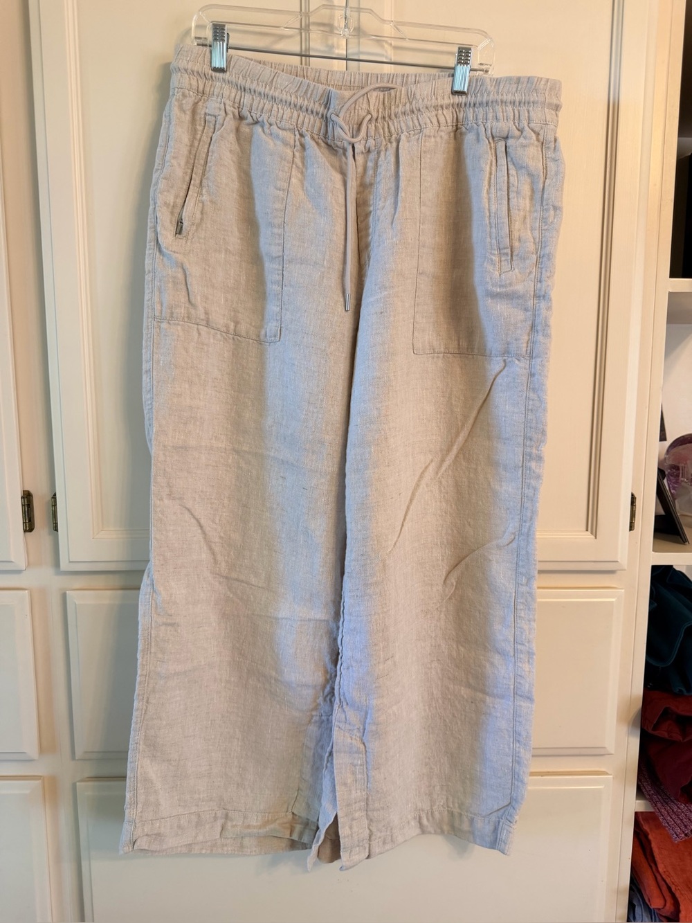 Athleta xl kaki linen wide leg women’s pants